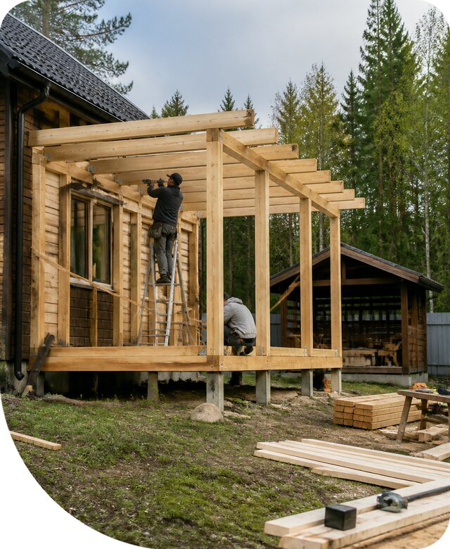 Строительство пристроек и построек на участке в Партизанске